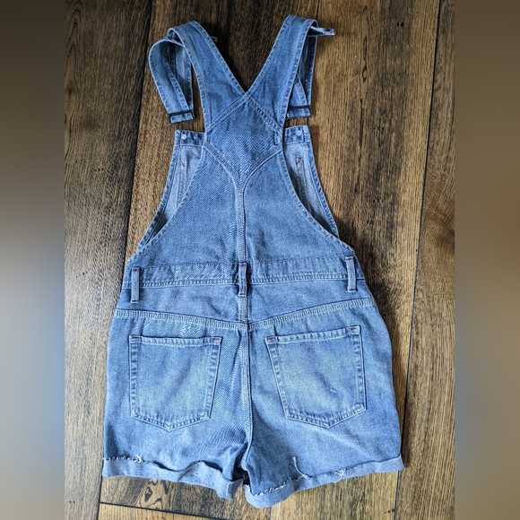 SOLD Free People Denim Overall Shorts - Picture 3 of 7